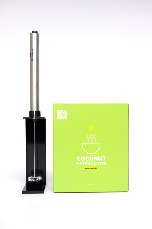 Zestaw spieniacz + coconut matcha latte 76g