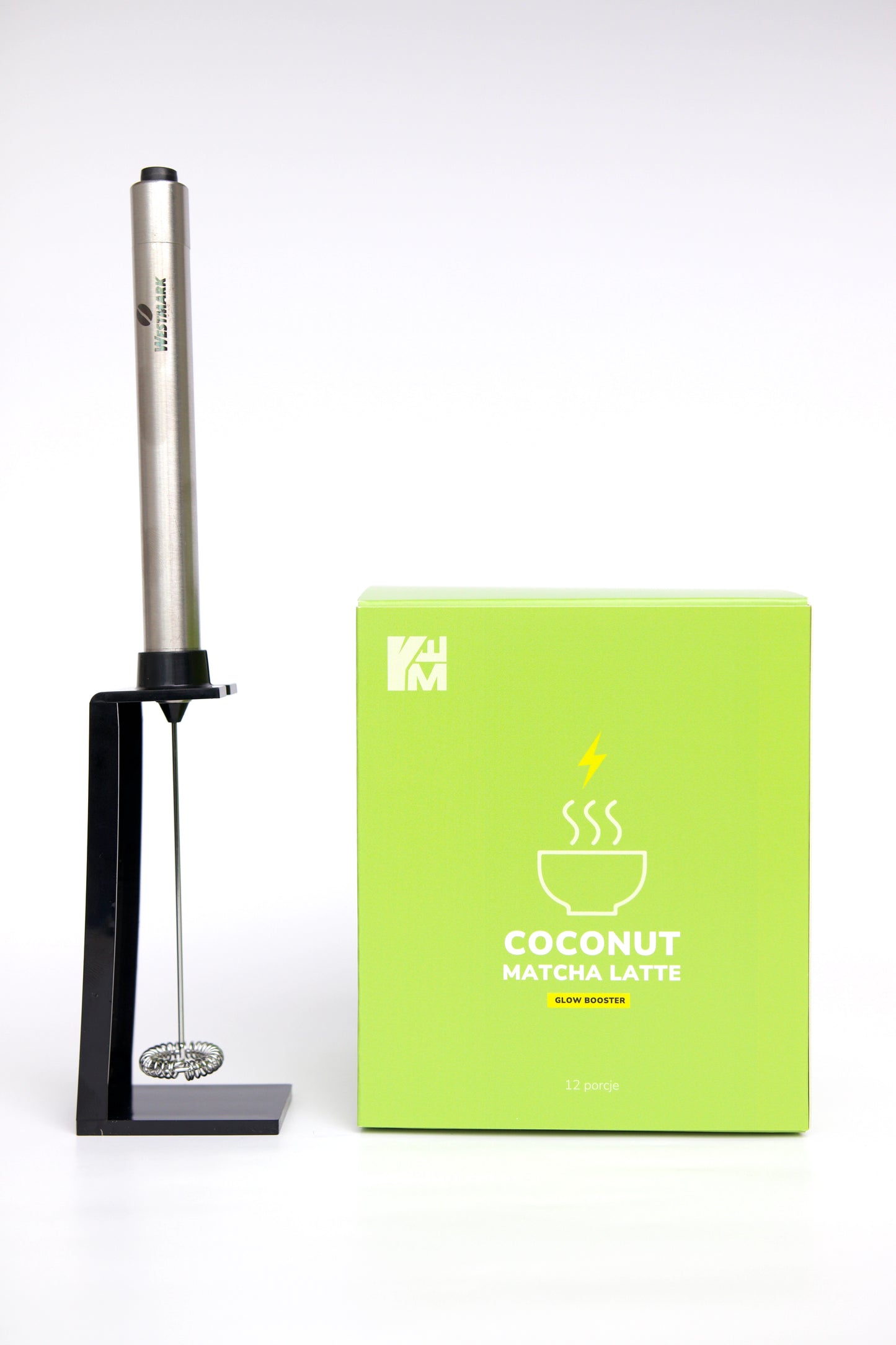 Zestaw spieniacz + coconut matcha latte 228g