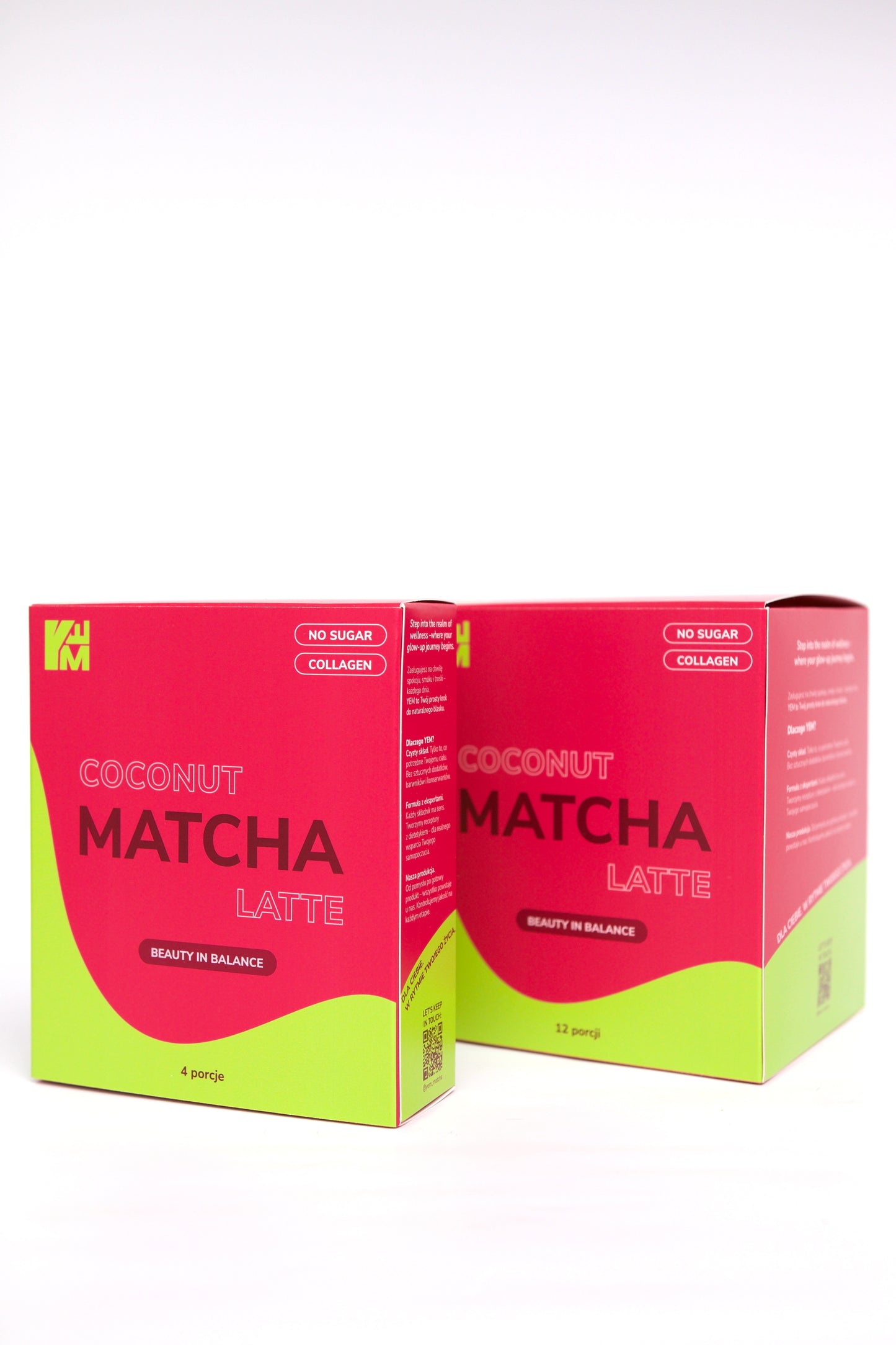 Coconut Matcha Latte z kolagenem – zestaw małe i duże opakowanie 352g