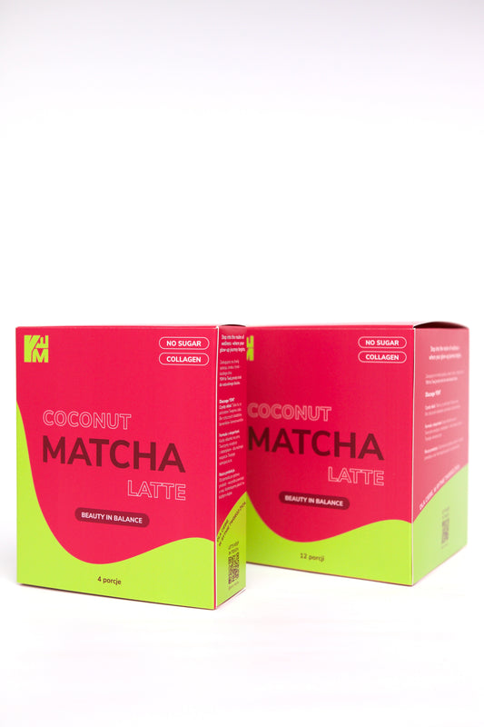 Coconut Matcha Latte z kolagenem – zestaw małe i duże opakowanie 352g