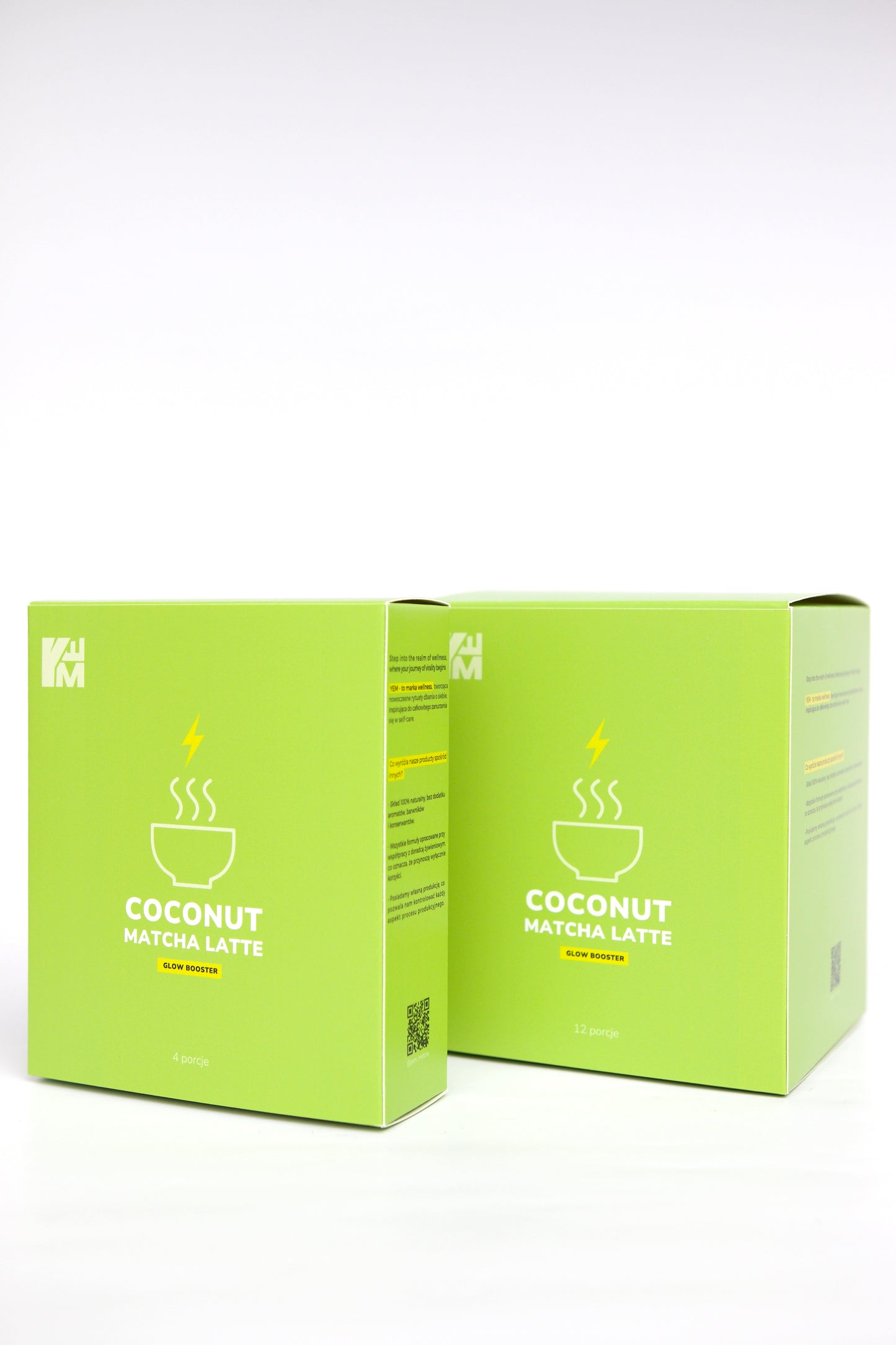 Coconut matcha latte zestaw małe i duże opakowanie 304g