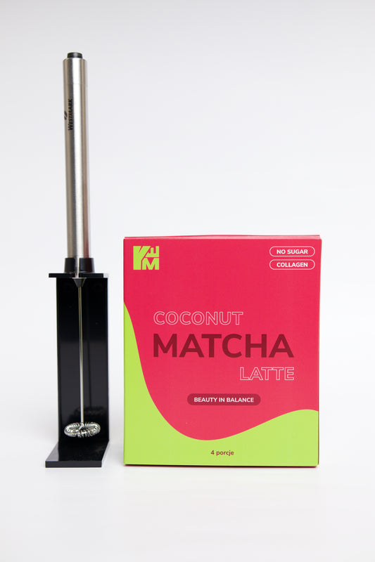 Zestaw spieniacz + coconut matcha latte 88g